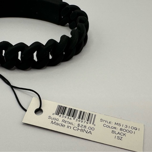Marc by Marc Jacobs Black Silicone Braided Bracelet NWT - Picture 7 of 7